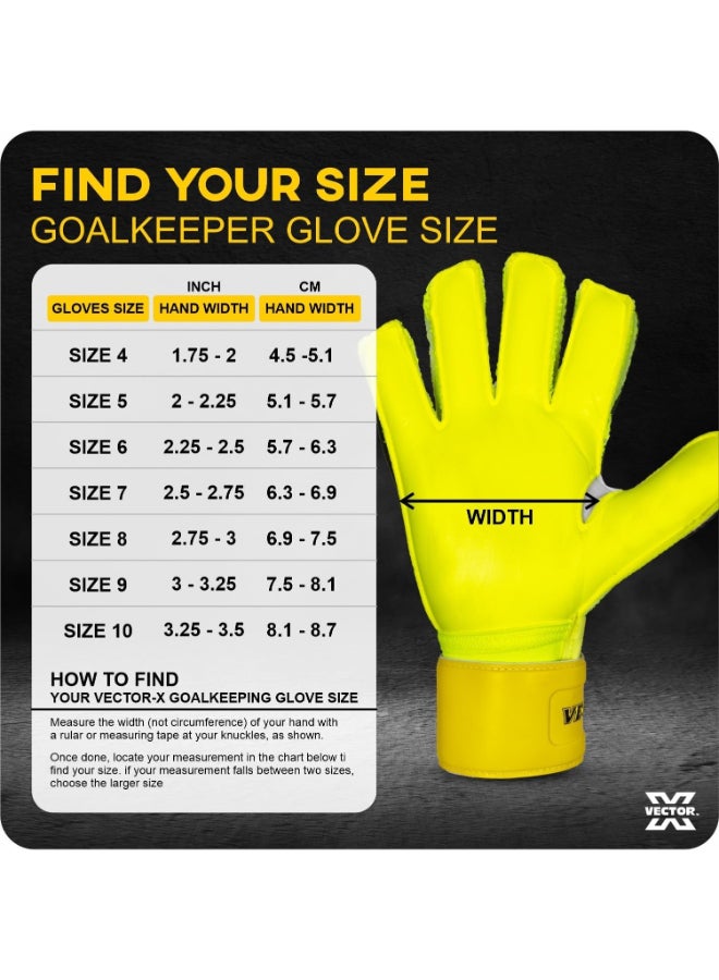 Vector X Quantum Goalkeeper Gloves, Soccer Gloves, Goalie Gloves, Breathable Football Gloves - 9 - Image 3